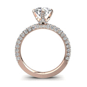 Bague Elisa solitaire diamant rond 1.60 carat or rose
